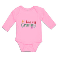 Long Sleeve Bodysuit Baby I Love My Granny with Hand Print Boy & Girl Clothes