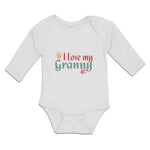 Long Sleeve Bodysuit Baby I Love My Granny with Hand Print Boy & Girl Clothes