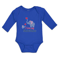 Long Sleeve Bodysuit Baby Love Mawmaw Elephants Towards Child Hearts Cotton