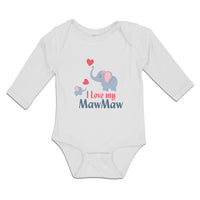 Long Sleeve Bodysuit Baby Love Mawmaw Elephants Towards Child Hearts Cotton