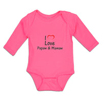 Long Sleeve Bodysuit Baby I Love Papaw & Mamaw Boy & Girl Clothes Cotton