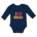 Long Sleeve Bodysuit Baby I Love Ukulele Boy & Girl Clothes Cotton