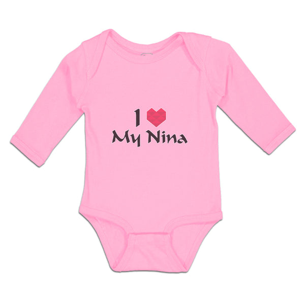 Long Sleeve Bodysuit Baby I Love My Nina Boy & Girl Clothes Cotton