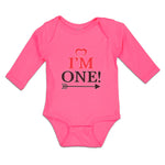 Long Sleeve Bodysuit Baby I'M 1 with Patter Arrow Boy & Girl Clothes Cotton