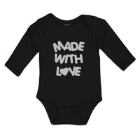 Long Sleeve Bodysuit Baby Made with Love with Silhouette Heart Cotton