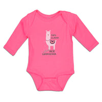 Long Sleeve Bodysuit Baby This Llama Loves Her Grandma Domestic Animal Cotton