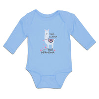 Long Sleeve Bodysuit Baby This Llama Loves Her Grandma Domestic Animal Cotton