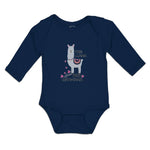 Long Sleeve Bodysuit Baby This Llama Loves Her Grandma Domestic Animal Cotton