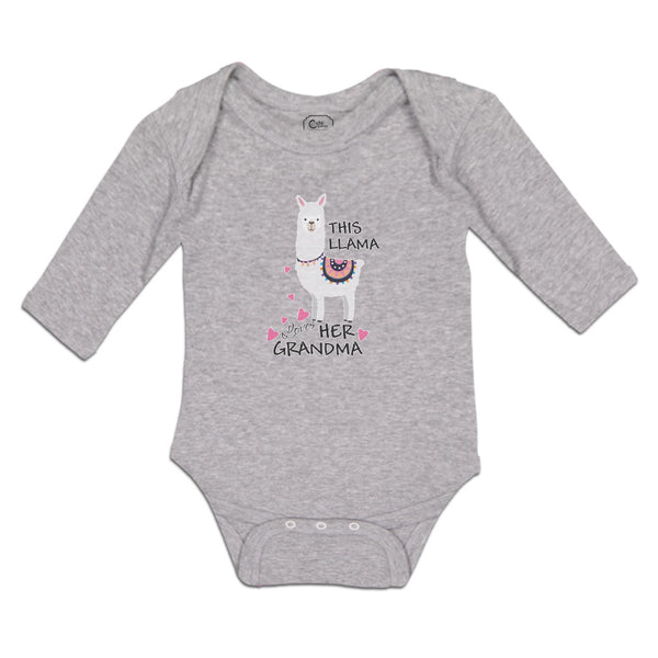 Long Sleeve Bodysuit Baby This Llama Loves Her Grandma Domestic Animal Cotton