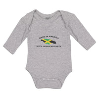 Long Sleeve Bodysuit Baby America Jamaican Parts National Flag Usa Cotton - Cute Rascals