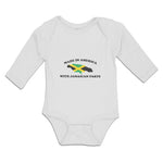 Long Sleeve Bodysuit Baby America Jamaican Parts National Flag Usa Cotton - Cute Rascals