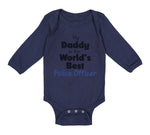 Long Sleeve Bodysuit Baby My Daddy World's Police Officer Enforcement Cotton