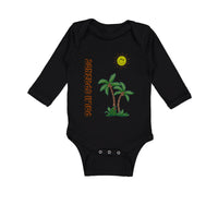 Long Sleeve Bodysuit Baby Palm Trees Sun Palm Springs Ocean Sea Life Cotton