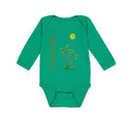 Long Sleeve Bodysuit Baby Palm Trees Sun Palm Springs Ocean Sea Life Cotton