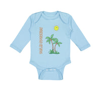 Long Sleeve Bodysuit Baby Palm Trees Sun Palm Springs Ocean Sea Life Cotton