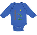 Long Sleeve Bodysuit Baby Palm Trees Sun Palm Springs Ocean Sea Life Cotton