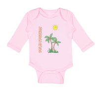 Long Sleeve Bodysuit Baby Palm Trees Sun Palm Springs Ocean Sea Life Cotton