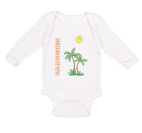 Long Sleeve Bodysuit Baby Palm Trees Sun Palm Springs Ocean Sea Life Cotton