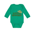 Long Sleeve Bodysuit Baby Brown Little Cowboy Hat Funny Humor Boy & Girl Clothes