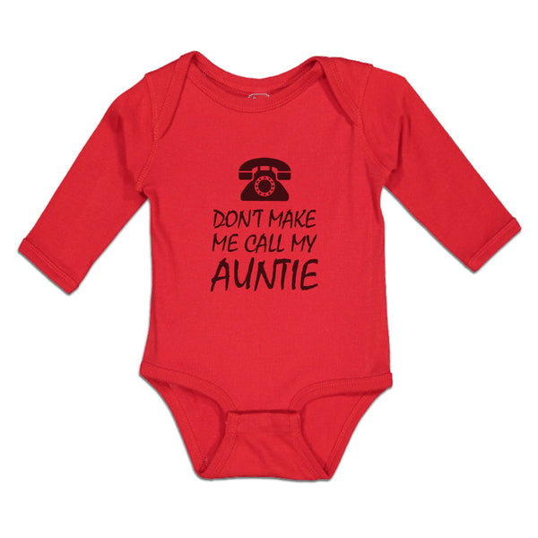 Long Sleeve Bodysuit Baby Don'T Auntie Silhouette Vintage Telephone Cotton - Cute Rascals