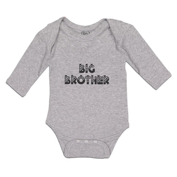 Long Sleeve Bodysuit Baby Brother Striped Pattern Silhouette Hearts Cotton