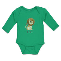 Long Sleeve Bodysuit Baby Lion Your Name Leo Wild Animal Boy & Girl Clothes