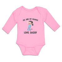 Long Sleeve Bodysuit Baby Me and My Mummy Love Daddy Boy & Girl Clothes Cotton