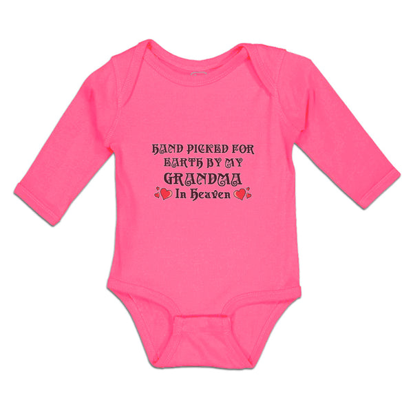 Long Sleeve Bodysuit Baby Hand Picked for Earth by My Grandma in Heaven Cotton - Cute Rascals