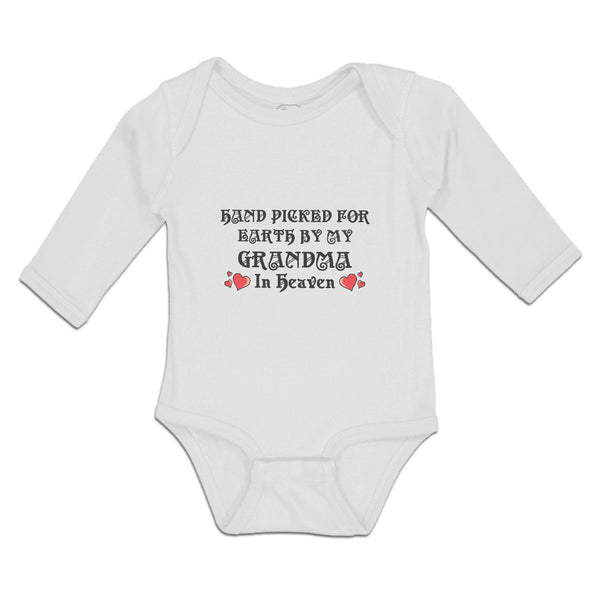 Long Sleeve Bodysuit Baby Hand Picked for Earth by My Grandma in Heaven Cotton - Cute Rascals
