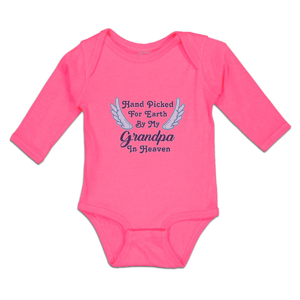 Long Sleeve Bodysuit Baby Hand Picked for Earth by My Grandpa in Heaven Cotton - Cute Rascals