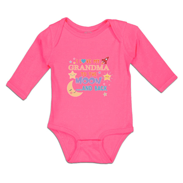 Long Sleeve Bodysuit Baby I Love My Grandma to The Moon and Back Cotton