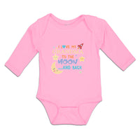 Long Sleeve Bodysuit Baby I Love My Grandma to The Moon and Back Cotton