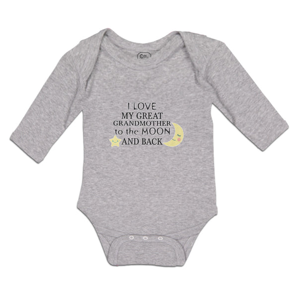 Long Sleeve Bodysuit Baby I Love My Great Grandmother to The Moon and Back