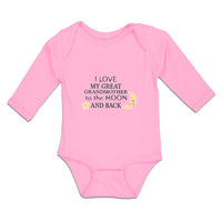 Long Sleeve Bodysuit Baby I Love My Great Grandmother to The Moon and Back