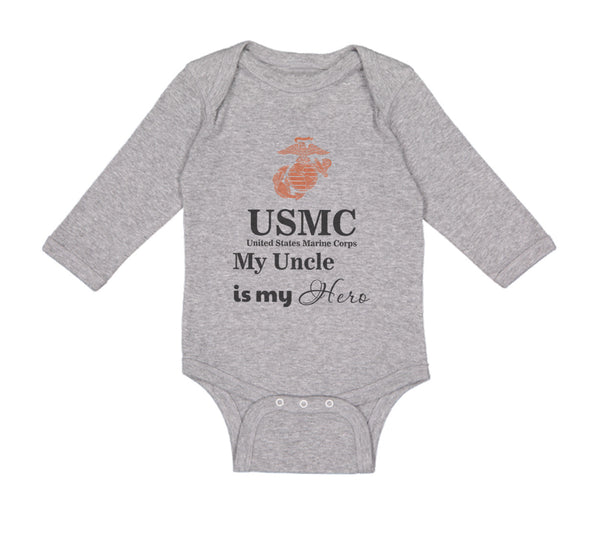 Long Sleeve Bodysuit Baby Usmc My Uncle Is My Hero Boy & Girl Clothes Cotton