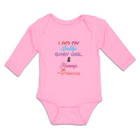 Long Sleeve Bodysuit Baby I Am My Daddys Baby Girl & Mummys Princess Cotton - Cute Rascals