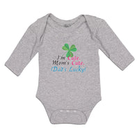 Long Sleeve Bodysuit Baby I'M Cute Mom's Cute. Dad's Lucky! Boy & Girl Clothes