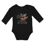 Long Sleeve Bodysuit Baby Wooden Ship and Pirate in Search of Treasure Chests