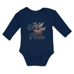 Long Sleeve Bodysuit Baby Wooden Ship and Pirate in Search of Treasure Chests