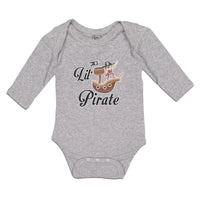 Long Sleeve Bodysuit Baby Wooden Ship and Pirate in Search of Treasure Chests