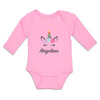 Long Sleeve Bodysuit Baby Angelina Your Name Cute Unicorn Boy & Girl Clothes - Cute Rascals