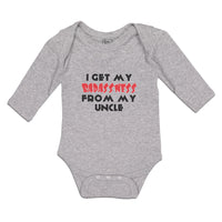 Long Sleeve Bodysuit Baby I Get My Badassness from My Uncle Boy & Girl Clothes