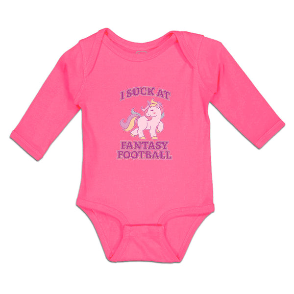 Long Sleeve Bodysuit Baby I Suck at Fantasy Football Boy & Girl Clothes Cotton