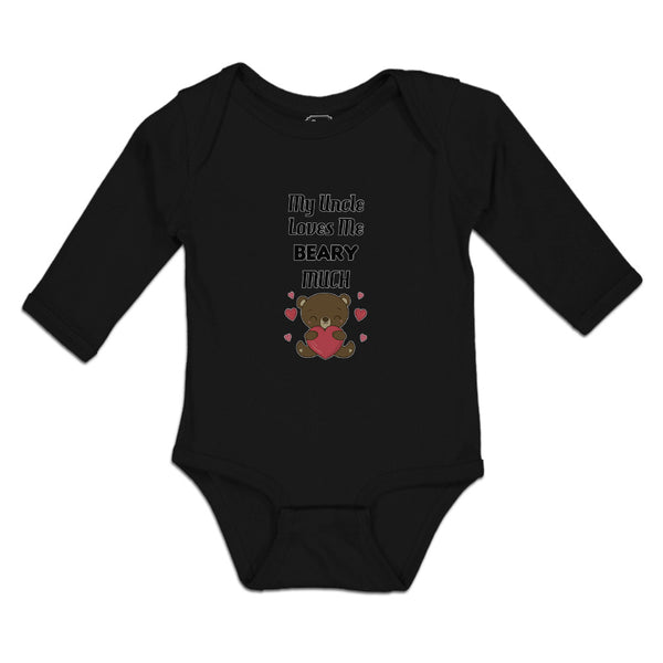 Long Sleeve Bodysuit Baby My Uncle Loves Me Beary Much Boy & Girl Clothes Cotton