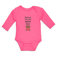 Long Sleeve Bodysuit Baby My Uncle Loves Me Beary Much Boy & Girl Clothes Cotton