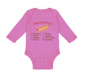 Long Sleeve Bodysuit Baby Chicago Style Image of A Hot Dog Funny Humor Cotton