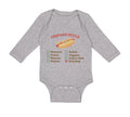 Long Sleeve Bodysuit Baby Chicago Style Image of A Hot Dog Funny Humor Cotton