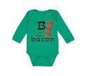 Long Sleeve Bodysuit Baby B Is for Bacon Lover Funny Boy & Girl Clothes Cotton