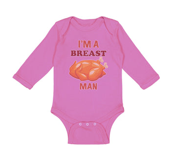 Long Sleeve Bodysuit Baby I'M A Breast Man Funny Humor Boy & Girl Clothes Cotton