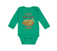 Long Sleeve Bodysuit Baby I'M A Breast Man Funny Humor Boy & Girl Clothes Cotton